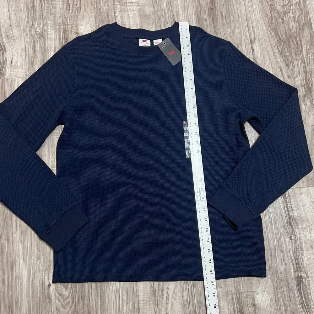 Levi's Thermal Waffle Knit Shirt Men's L Navy Long Sleeve Standard Fit